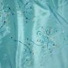 Turquoise Embroidery Taffeta - Designer Fabrics Table Linens Rental Fabric Sample
